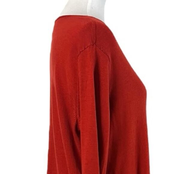 Dressbarn Sweater Scoop Neck Button Sleeves Burnt Deep Orange Women’s Size XL - Picture 7 of 11